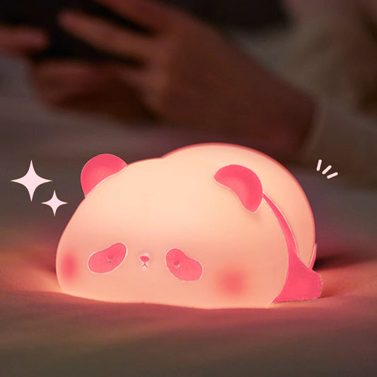 Pink Panda Night Light LED Squishy Tap Lamp Best Gift for Baby and Girl