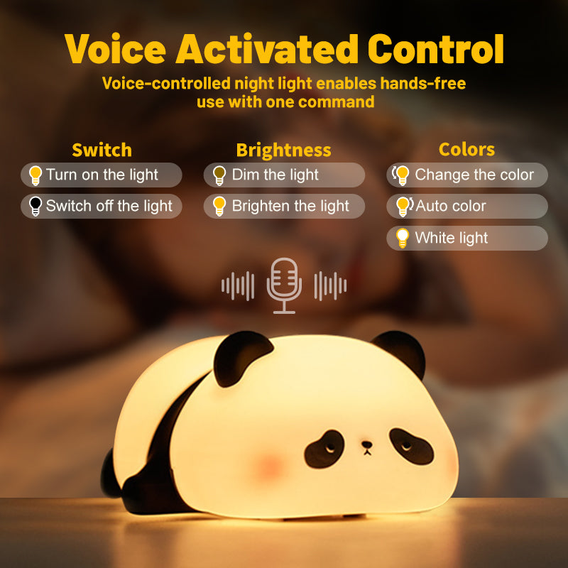 Cute Panda Night Light LED Squishy Tap Lamp Best Gift for Baby and Girl