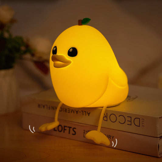 MeWaii Mango Duck Night Light LED Squishy Silicone Tap Lamp Best Gift for Baby and Girl