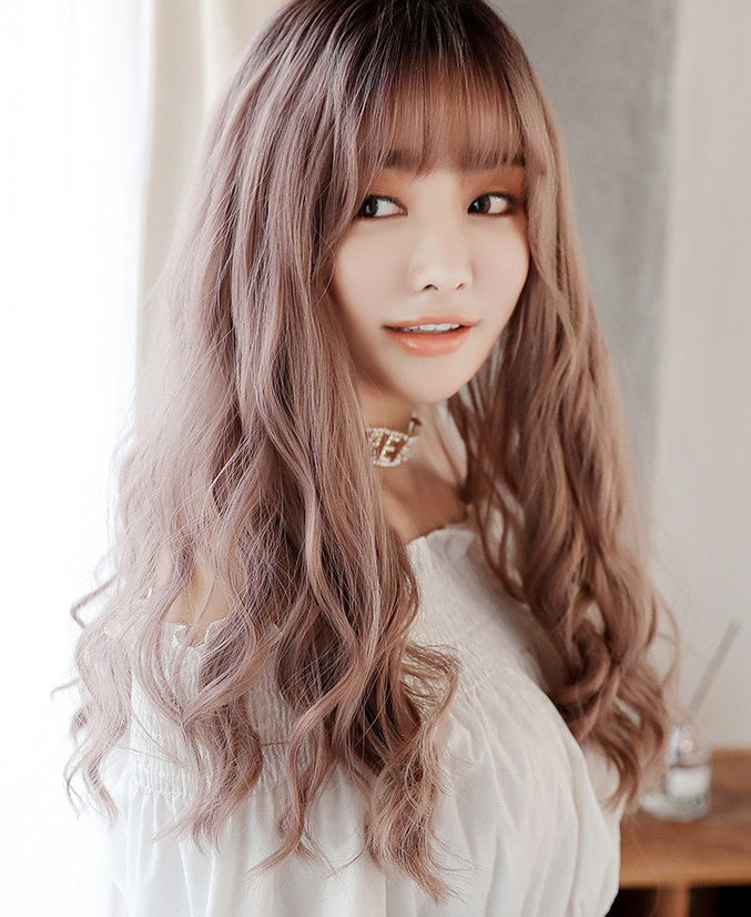 Corn hot long curly hair chemical fiber wig headgear