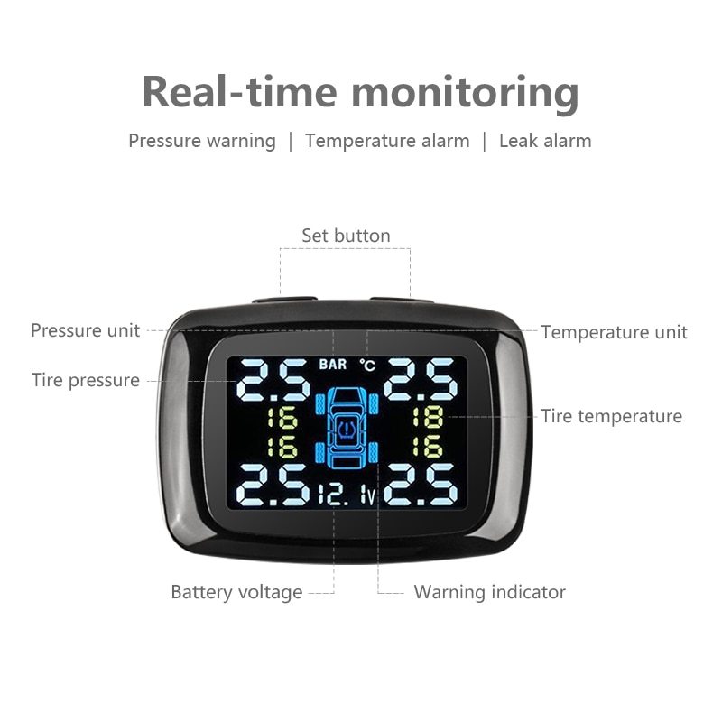 Tire Pressure Monitoring System Sensors Cigarette Lighter USB port Auto Security Alarm Systems Tire Pressure