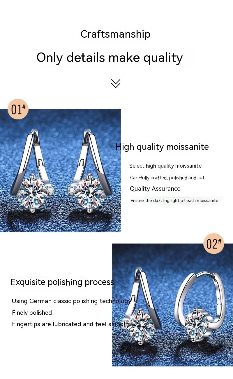 S925 Silver Moissanite Affordable Luxury Earrings