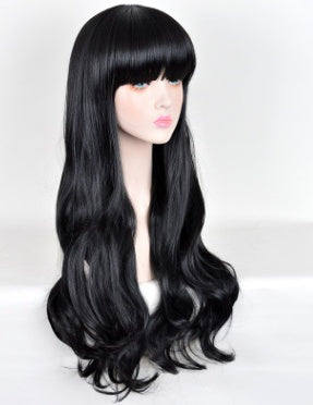 Lolita Korean Fashion Fluffy Qi Liu Hai Long Curly Black Cos Wig