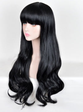 Lolita Korean Fashion Fluffy Qi Liu Hai Long Curly Black Cos Wig