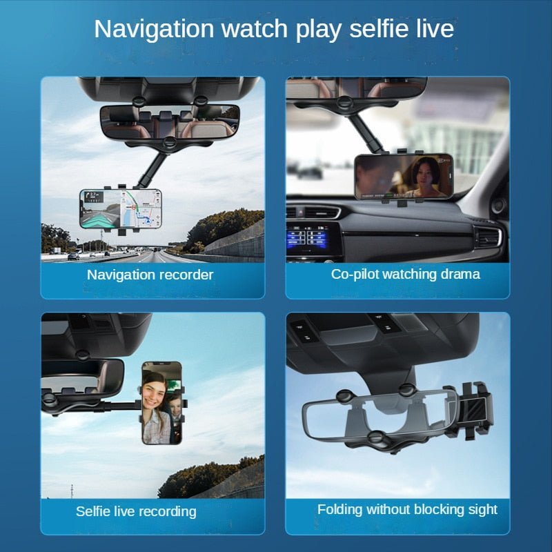 360° Rearview Mirror Phone Holder