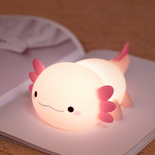 MeWaii® Squishy Silicone Axolotl LED Night Light - هدية مثالية للأطفال والفتيات