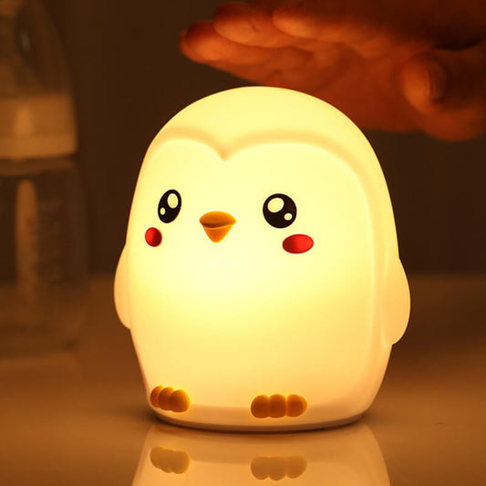 Colorful Penguins Tap Tap LED Night Lamp