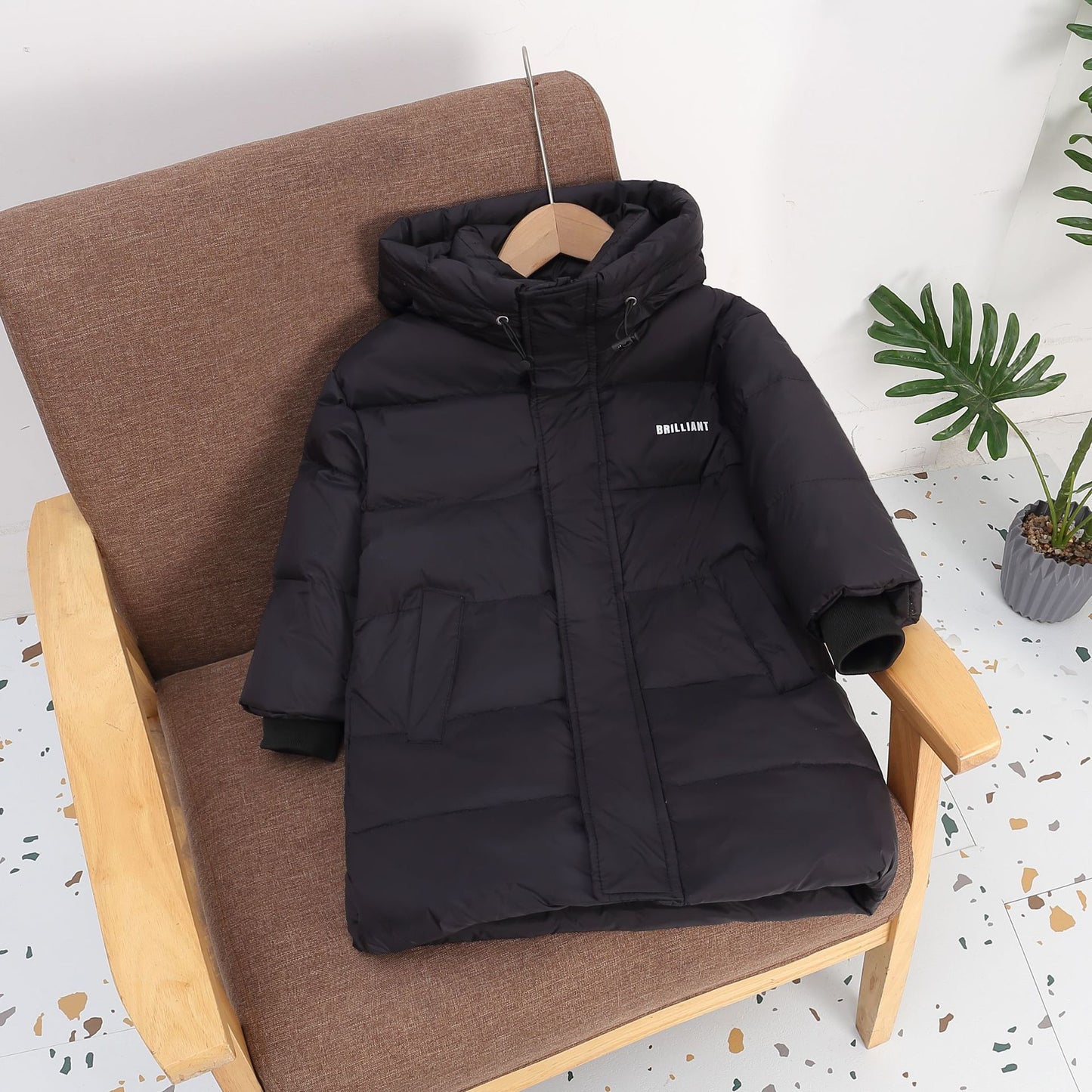 Children's Mid-length Down Jacket Thickened