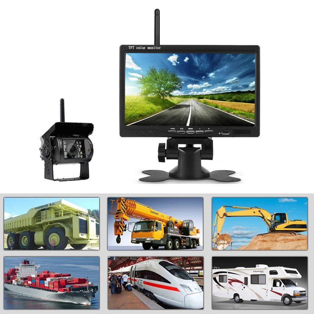 Forklift Truck Harvester 7 Inch Car Wireless Reversing Video Display Camera