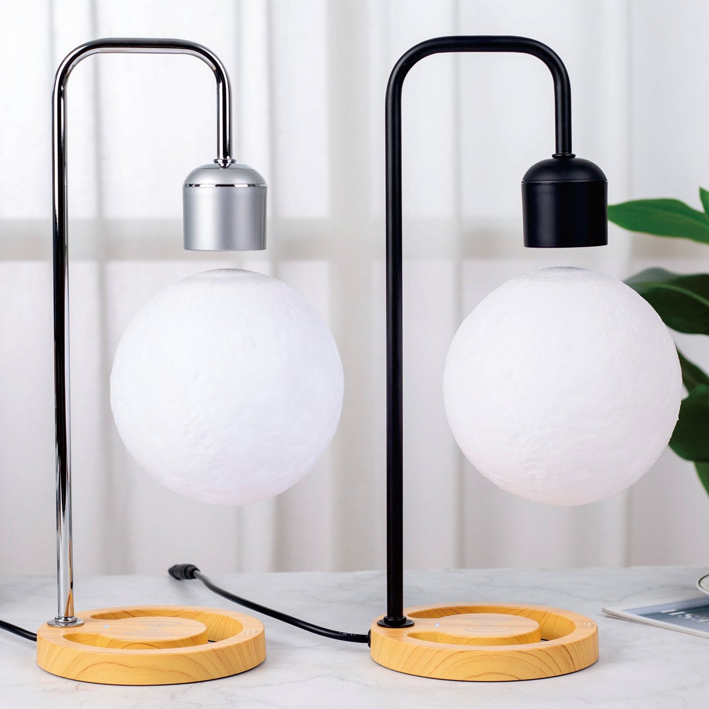 Magnetic Floating Moon Lamp with Wireless Charging