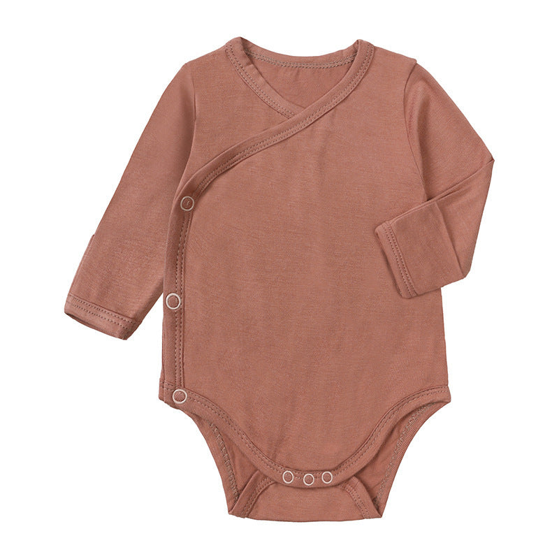 Baby Bamboo Fiber Long Sleeve Baby Bodysuit Jumpsuit