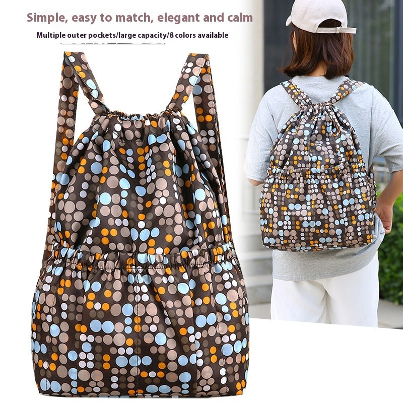 Simple Printed Backpack Drawstring Drawstring Pocket Backpack