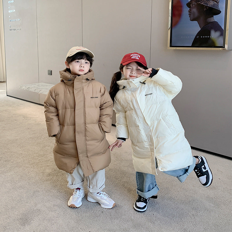 Children's Mid-length Down Jacket Thickened