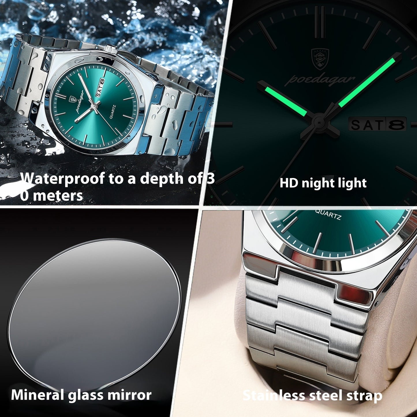 Ultra-thin Men's Watch Waterproof Luminous Quartz Watch